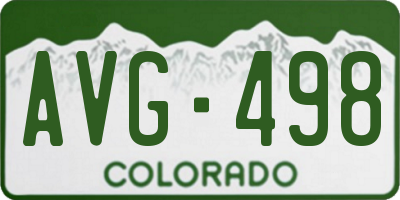 CO license plate AVG498