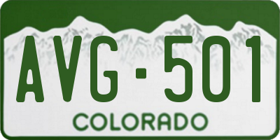 CO license plate AVG501