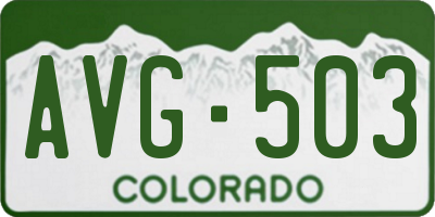 CO license plate AVG503