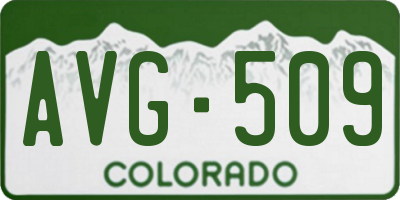 CO license plate AVG509