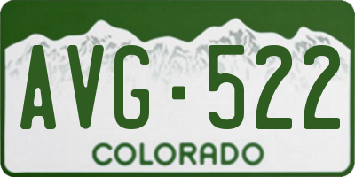 CO license plate AVG522