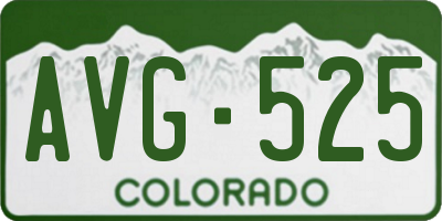 CO license plate AVG525