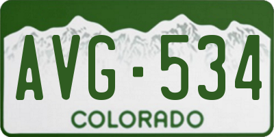 CO license plate AVG534