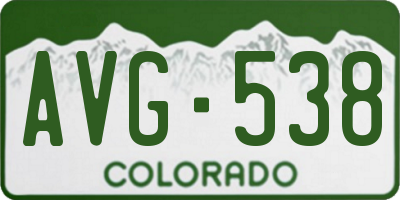 CO license plate AVG538