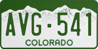 CO license plate AVG541