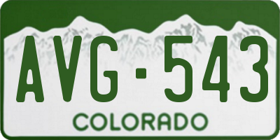 CO license plate AVG543