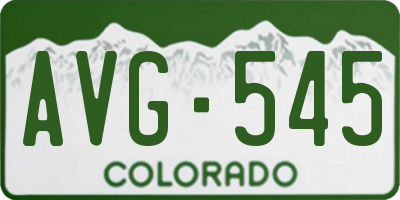 CO license plate AVG545