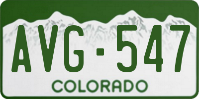 CO license plate AVG547