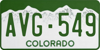 CO license plate AVG549