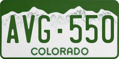 CO license plate AVG550