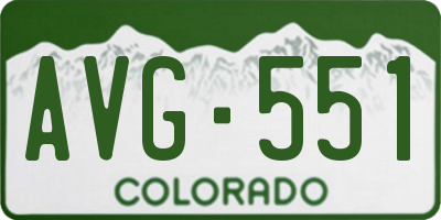 CO license plate AVG551