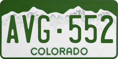CO license plate AVG552