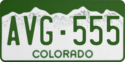 CO license plate AVG555