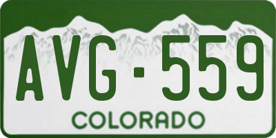 CO license plate AVG559