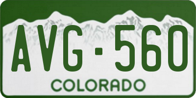CO license plate AVG560