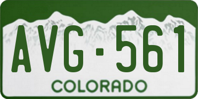 CO license plate AVG561