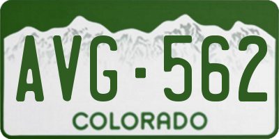 CO license plate AVG562