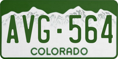 CO license plate AVG564