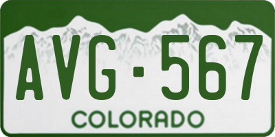 CO license plate AVG567