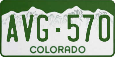 CO license plate AVG570