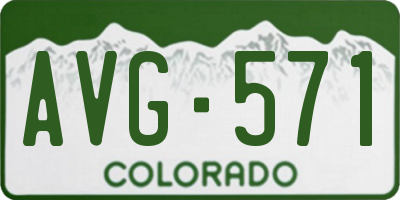 CO license plate AVG571