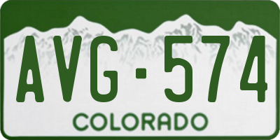 CO license plate AVG574