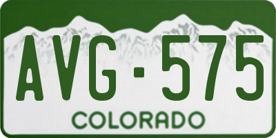 CO license plate AVG575