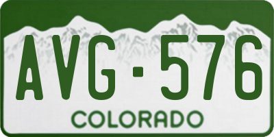 CO license plate AVG576