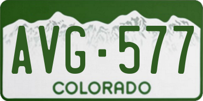 CO license plate AVG577