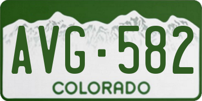 CO license plate AVG582