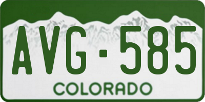 CO license plate AVG585