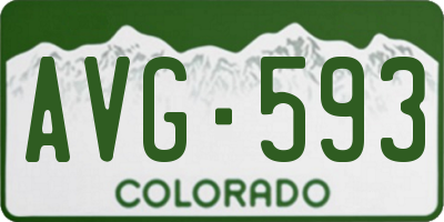 CO license plate AVG593