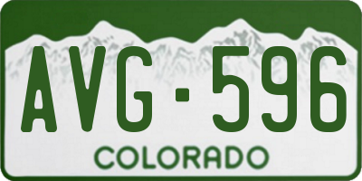 CO license plate AVG596