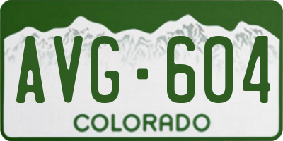 CO license plate AVG604