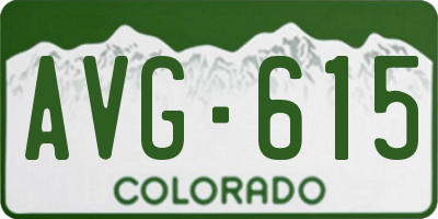 CO license plate AVG615