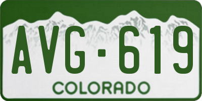 CO license plate AVG619