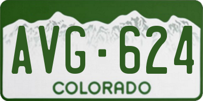 CO license plate AVG624