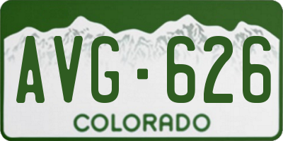 CO license plate AVG626