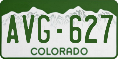 CO license plate AVG627