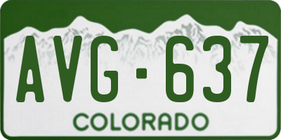 CO license plate AVG637