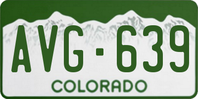 CO license plate AVG639