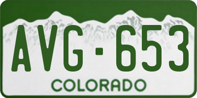 CO license plate AVG653