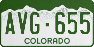 CO license plate AVG655