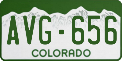 CO license plate AVG656