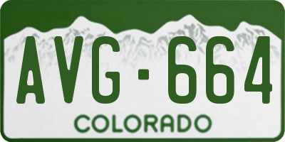 CO license plate AVG664