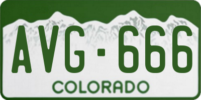 CO license plate AVG666