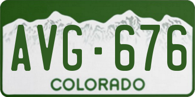 CO license plate AVG676
