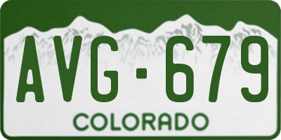CO license plate AVG679