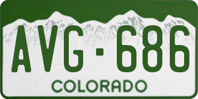 CO license plate AVG686