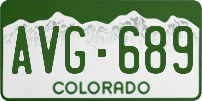 CO license plate AVG689